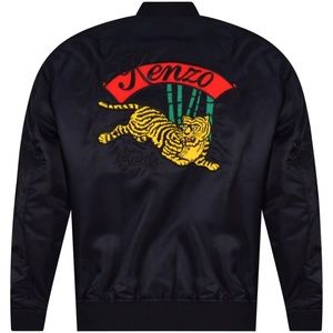 Kenzo Jumping Tiger Bomber Jacket Navy Blue Size M